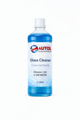 AUTOL Glass Cleaner Concentrate 1L – Blue Liquid Glass Cleaning Solution – 1:50 Dilution Ratio – Streak-Free Shine for Glass, Mirrors & Windows