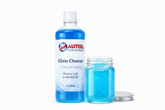AUTOL Glass Cleaner Concentrate 1L – Blue Liquid Glass Cleaning Solution – 1:50 Dilution Ratio – Streak-Free Shine for Glass, Mirrors & Windows