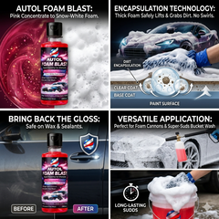 Autol Foam Blast Car Shampoo 250ml – High Foam Snow Wash, Scratch-Free, Gloss Finish Car Cleaning Shampoo