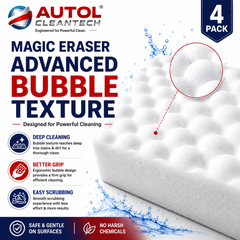 AUTOL Magic Eraser Cleaning Sponge – 4 Pack | Multi-Surface Stain Remover | Just Add Water | Kitchen, Bathroom, Tiles, Glass, Walls & Shoes