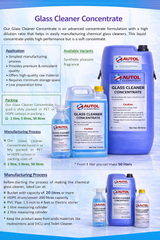 AUTOL Glass Cleaner Concentrate 1L – Blue Liquid Glass Cleaning Solution – 1:50 Dilution Ratio – Streak-Free Shine for Glass, Mirrors & Windows