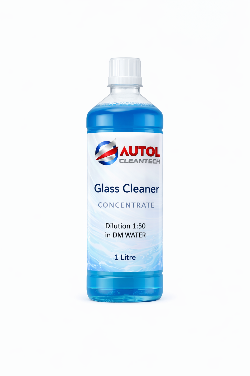 AUTOL Glass Cleaner Concentrate 1L – Blue Liquid Glass Cleaning Solution – 1:50 Dilution Ratio – Streak-Free Shine for Glass, Mirrors & Windows