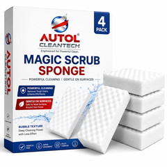 AUTOL Magic Eraser Cleaning Sponge – 4 Pack | Multi-Surface Stain Remover | Just Add Water | Kitchen, Bathroom, Tiles, Glass, Walls & Shoes