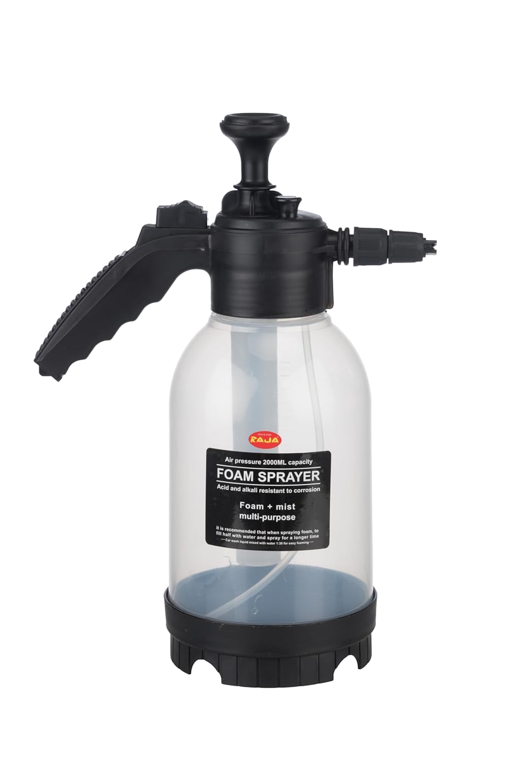 2 Litre – Manual Foam Sprayer – Hand Pressure Pump Spray Bottle with Adjustable Nozzle – High Foaming Feature for Car & Bike Wash, Home & Garden Cleaning – Black– 2L Capacity