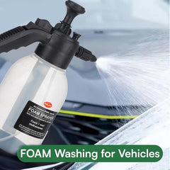 2 Litre – Manual Foam Sprayer – Hand Pressure Pump Spray Bottle with Adjustable Nozzle – High Foaming Feature for Car & Bike Wash, Home & Garden Cleaning – Black– 2L Capacity