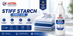 AUTOL CLEANTECH Stiff Starch Liquid – Direct Use | Crisp Professional Finish for Shirts, Uniforms, Cotton & Linens | 1 Litre