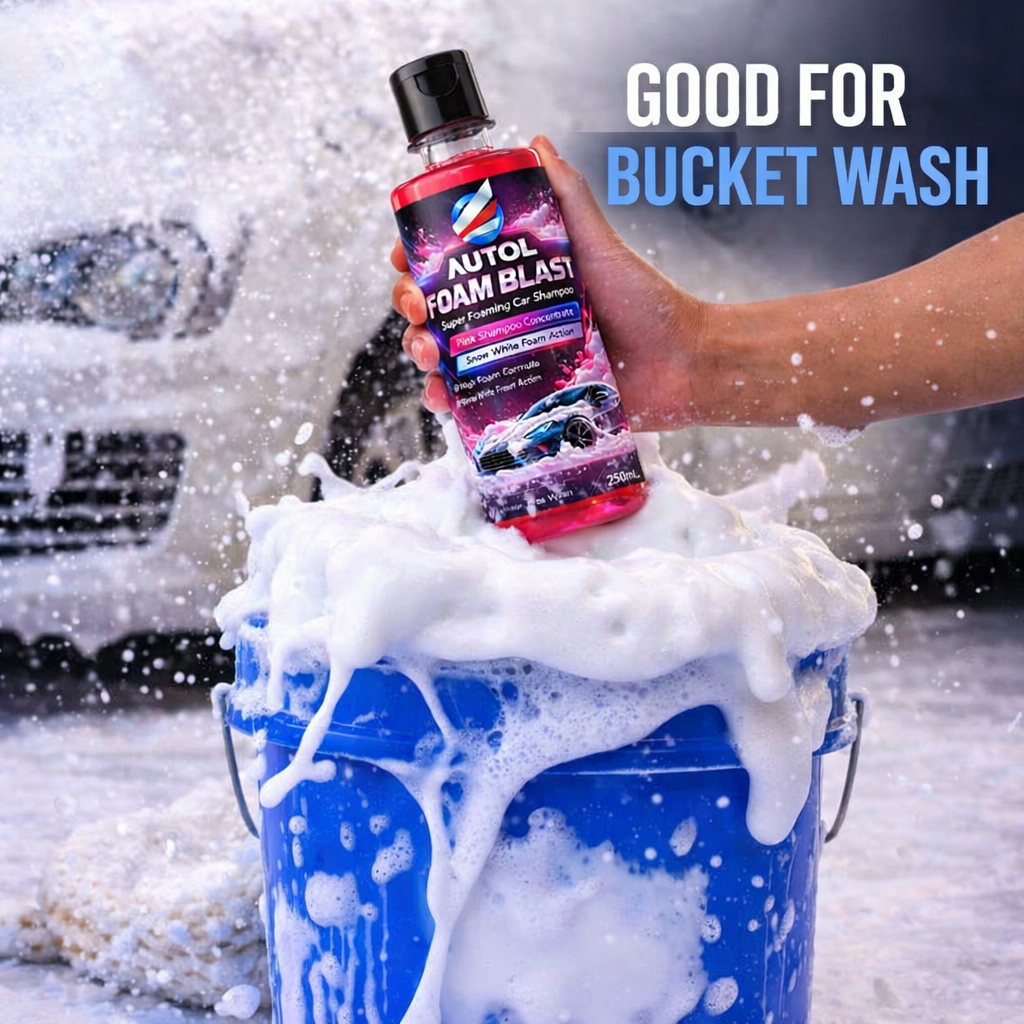 Autol Foam Blast Car Shampoo 250ml – High Foam Snow Wash, Scratch-Free, Gloss Finish Car Cleaning Shampoo