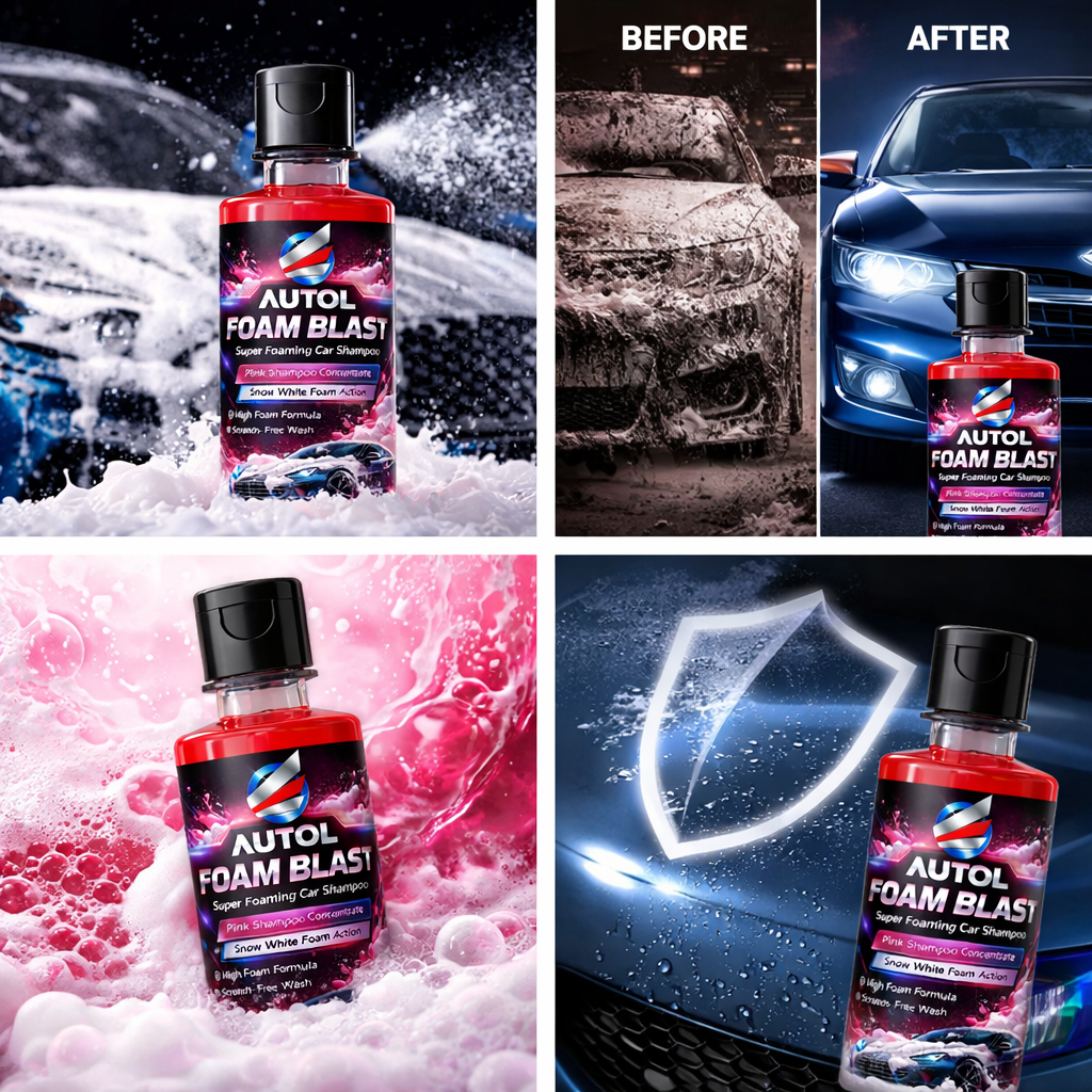 Autol Foam Blast Car Shampoo 250ml – High Foam Snow Wash, Scratch-Free, Gloss Finish Car Cleaning Shampoo