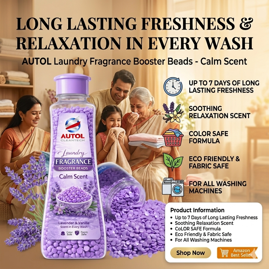 Autol Laundry Fragrance Booster Beads Long Lasting Freshness Up to 7 Days Color Safe Fabric Safe Eco Friendly For Top and Front Load Washing Machines