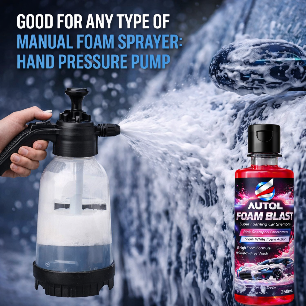 Autol Foam Blast Car Shampoo 250ml – High Foam Snow Wash, Scratch-Free, Gloss Finish Car Cleaning Shampoo