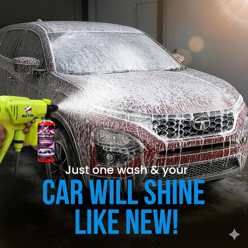 Autol Foam Blast Car Shampoo 250ml – High Foam Snow Wash, Scratch-Free, Gloss Finish Car Cleaning Shampoo